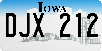 IA license plate DJX212