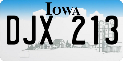 IA license plate DJX213