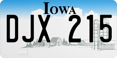 IA license plate DJX215
