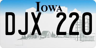 IA license plate DJX220