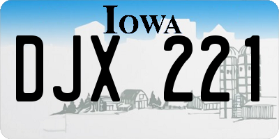 IA license plate DJX221