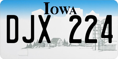 IA license plate DJX224