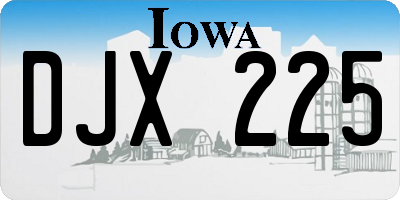 IA license plate DJX225