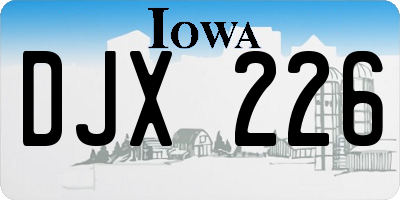 IA license plate DJX226