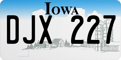 IA license plate DJX227