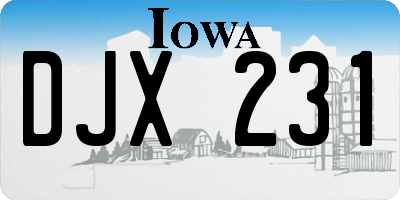 IA license plate DJX231