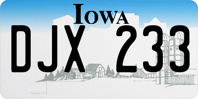 IA license plate DJX233