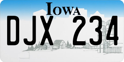 IA license plate DJX234