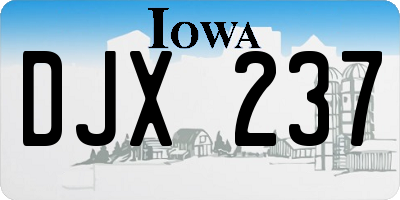 IA license plate DJX237