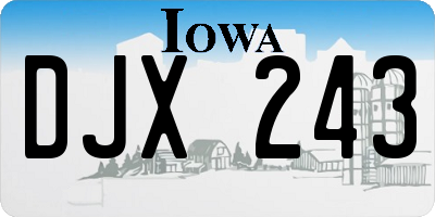 IA license plate DJX243
