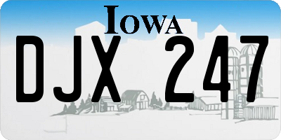 IA license plate DJX247