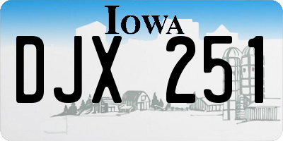 IA license plate DJX251