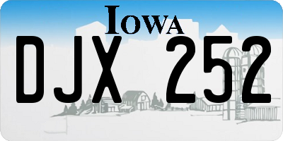 IA license plate DJX252