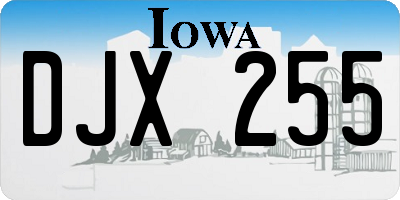 IA license plate DJX255