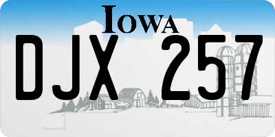 IA license plate DJX257