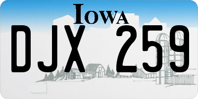 IA license plate DJX259