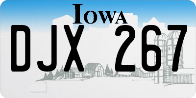 IA license plate DJX267