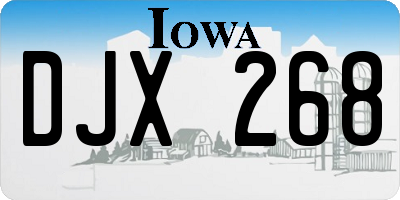 IA license plate DJX268