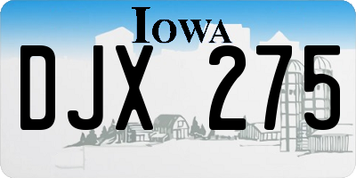 IA license plate DJX275