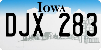 IA license plate DJX283
