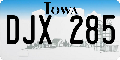 IA license plate DJX285