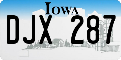 IA license plate DJX287
