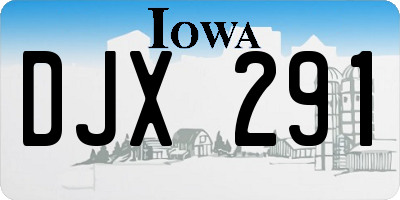 IA license plate DJX291