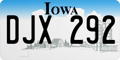 IA license plate DJX292