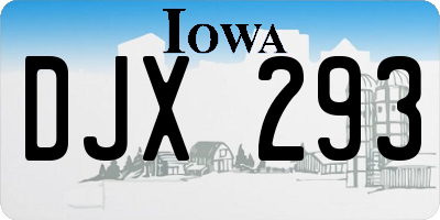 IA license plate DJX293