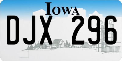 IA license plate DJX296