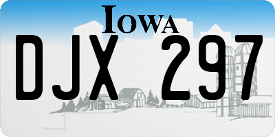 IA license plate DJX297