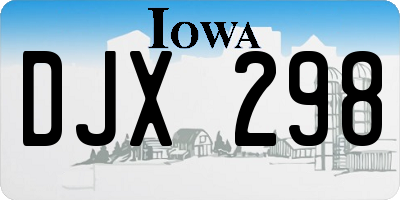 IA license plate DJX298