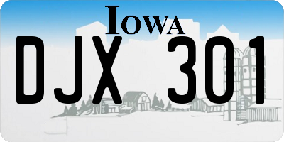 IA license plate DJX301