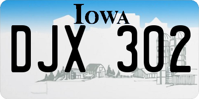 IA license plate DJX302