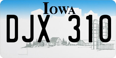 IA license plate DJX310