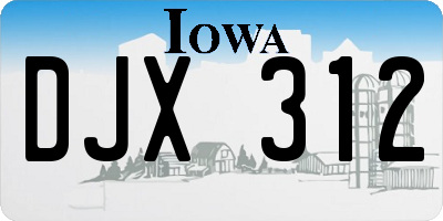 IA license plate DJX312