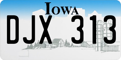 IA license plate DJX313