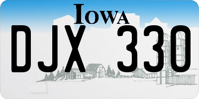 IA license plate DJX330