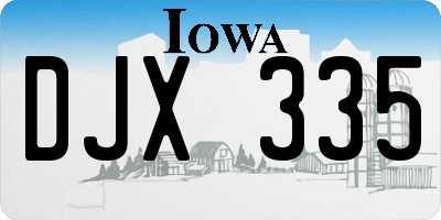 IA license plate DJX335
