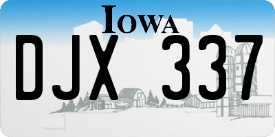 IA license plate DJX337