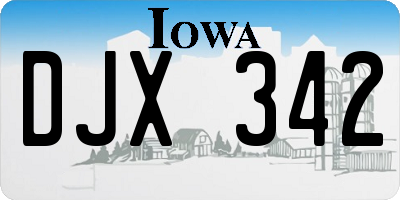 IA license plate DJX342
