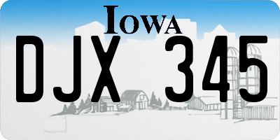 IA license plate DJX345