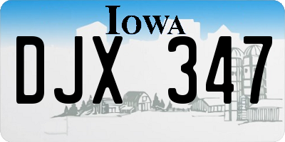 IA license plate DJX347