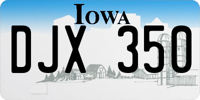 IA license plate DJX350