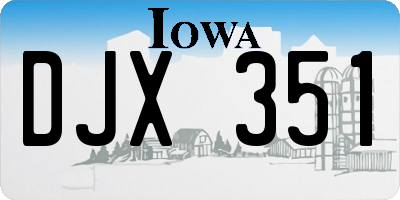 IA license plate DJX351