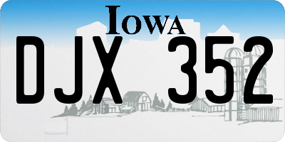 IA license plate DJX352