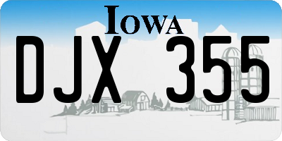 IA license plate DJX355