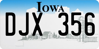 IA license plate DJX356