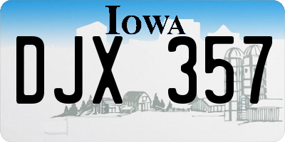 IA license plate DJX357