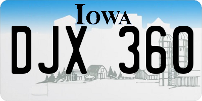 IA license plate DJX360